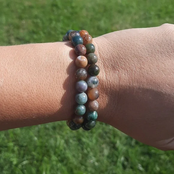 Indian agate 8mm bracelet - Picture 4 of 4